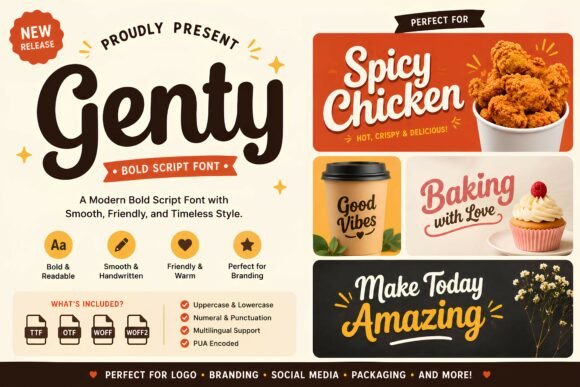 Genty: A Bold Script for Modern Design